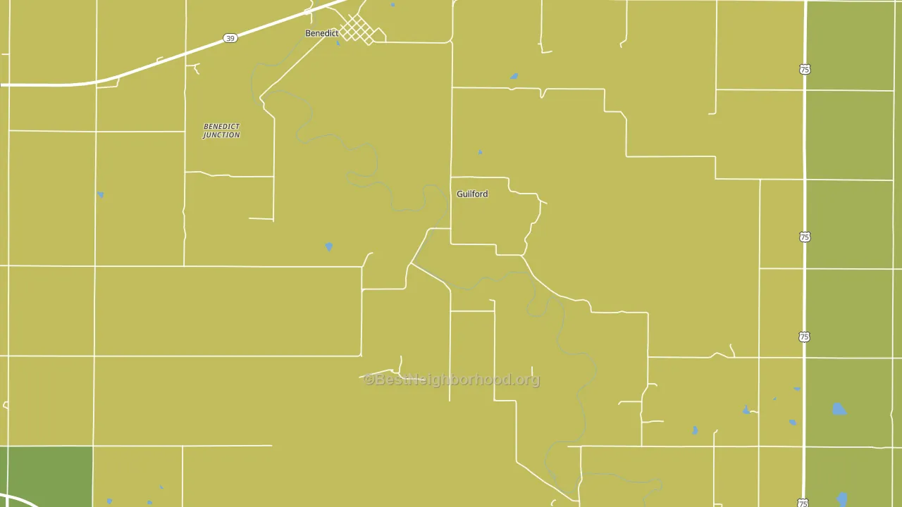 Guilford, KS block-group voter-turnout map