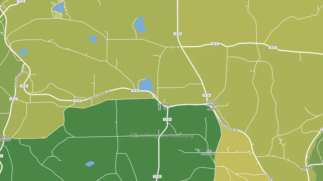 Guilford, NY block-group voter-turnout map