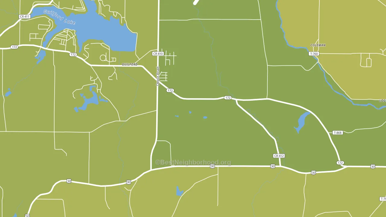 Guilford, OH block-group voter-turnout map