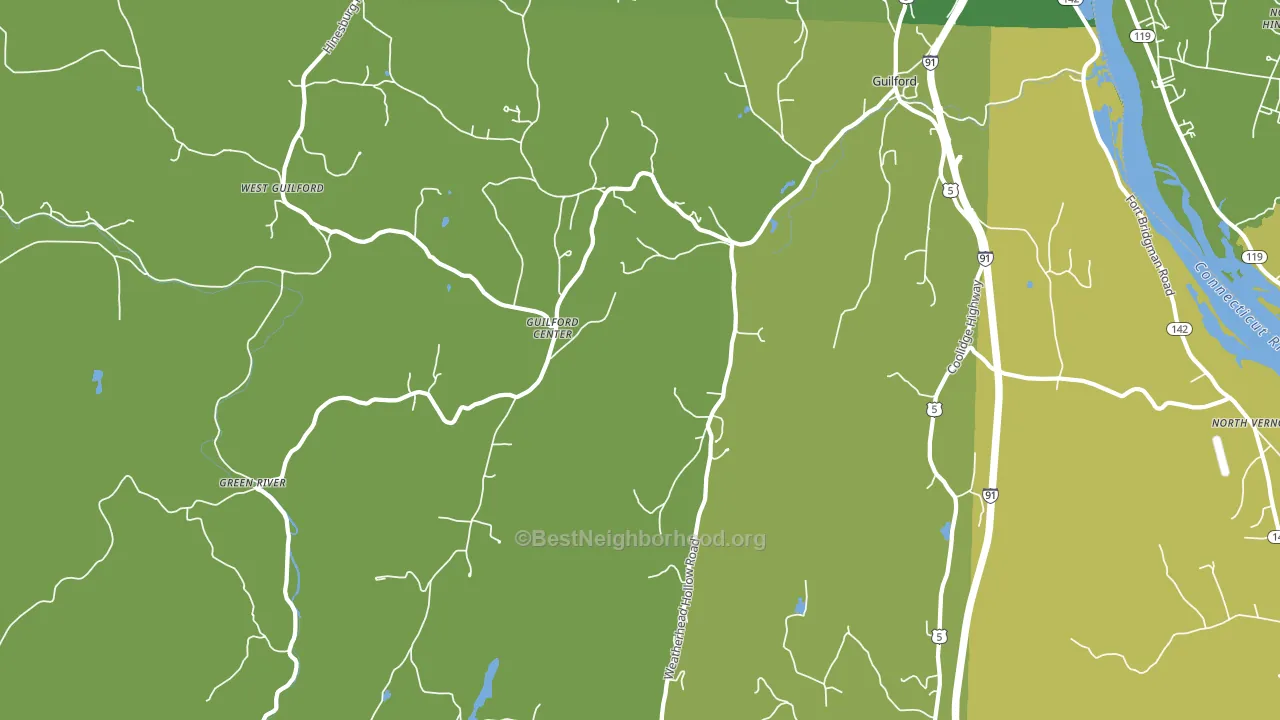 Guilford, VT block-group voter-turnout map