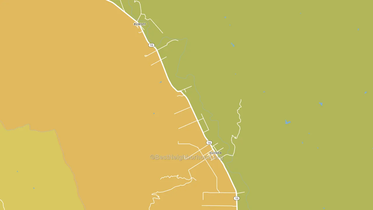 Guinda, CA block-group voter-turnout map