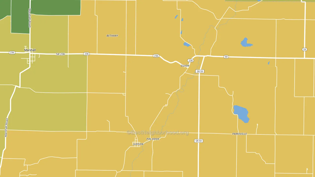 Guion, IN block-group voter-turnout map