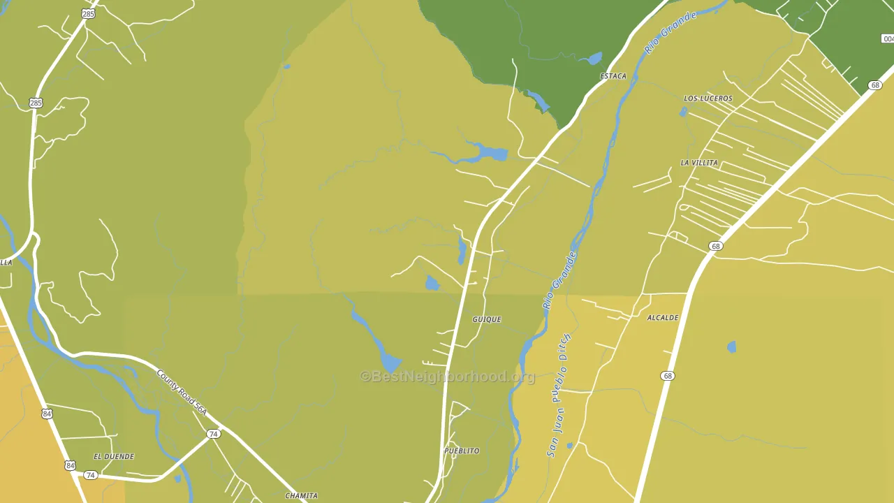 Guique, NM block-group voter-turnout map