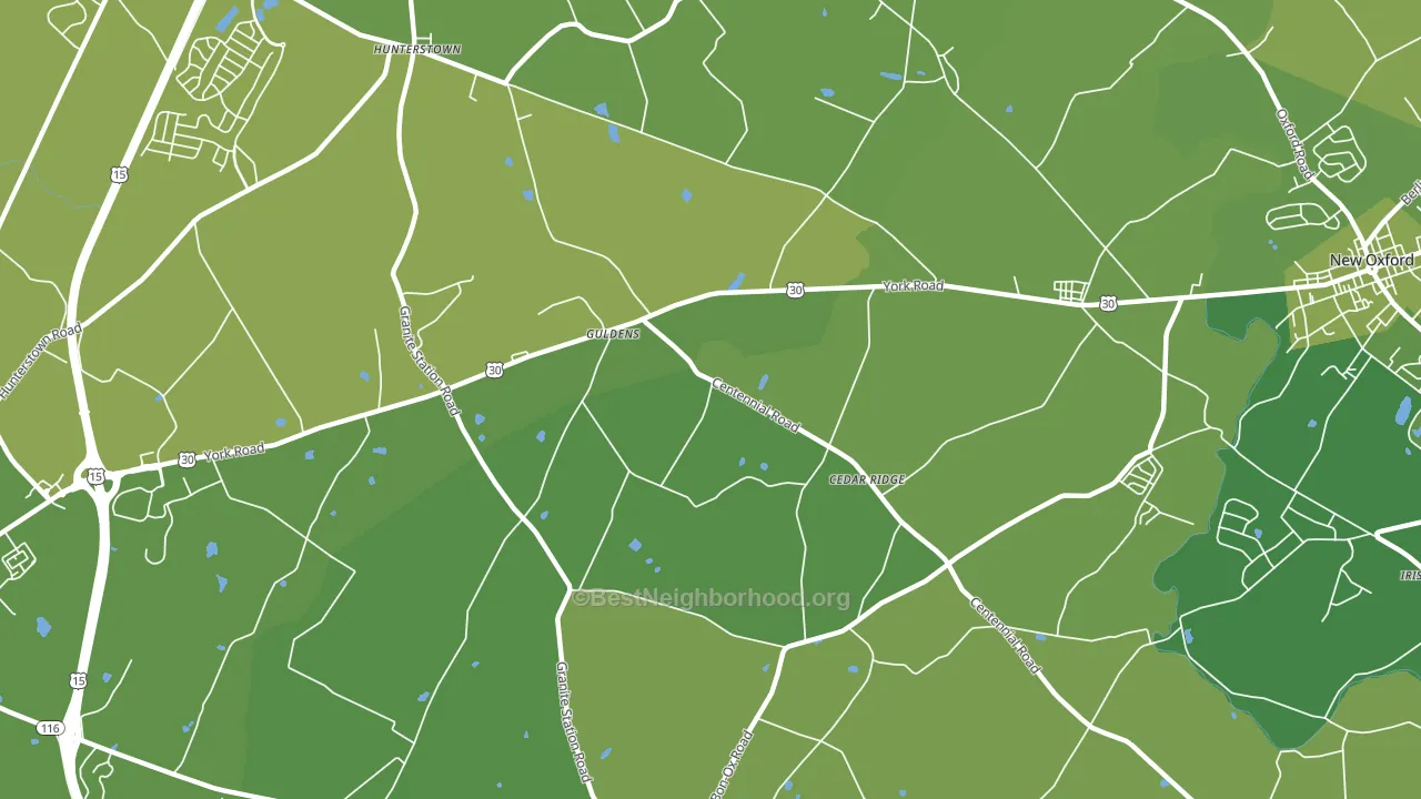 Guldens, PA block-group voter-turnout map