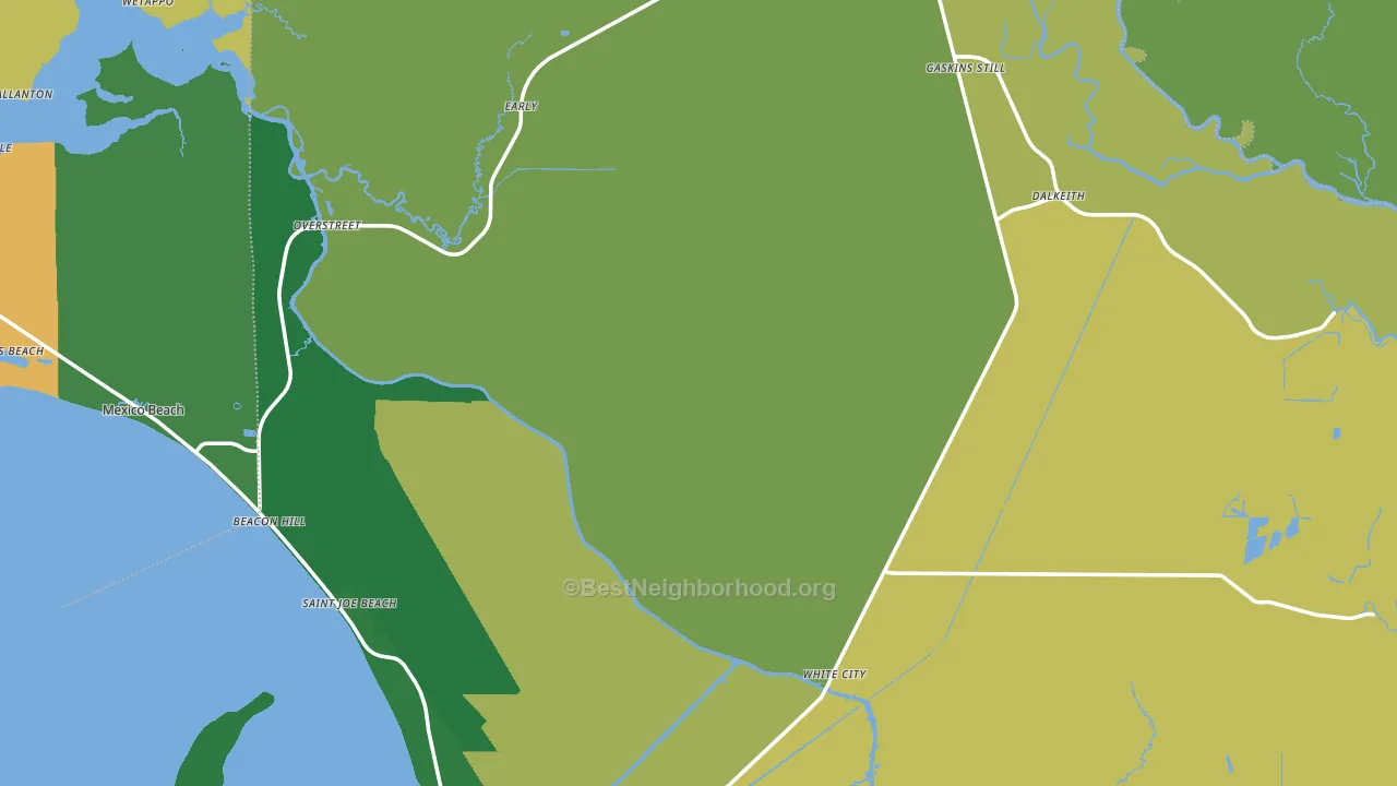 Gulf County, FL block-group voter-turnout map