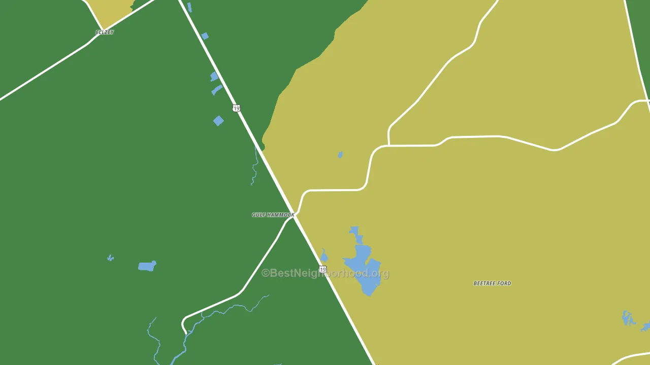 Gulf Hammock, FL block-group voter-turnout map