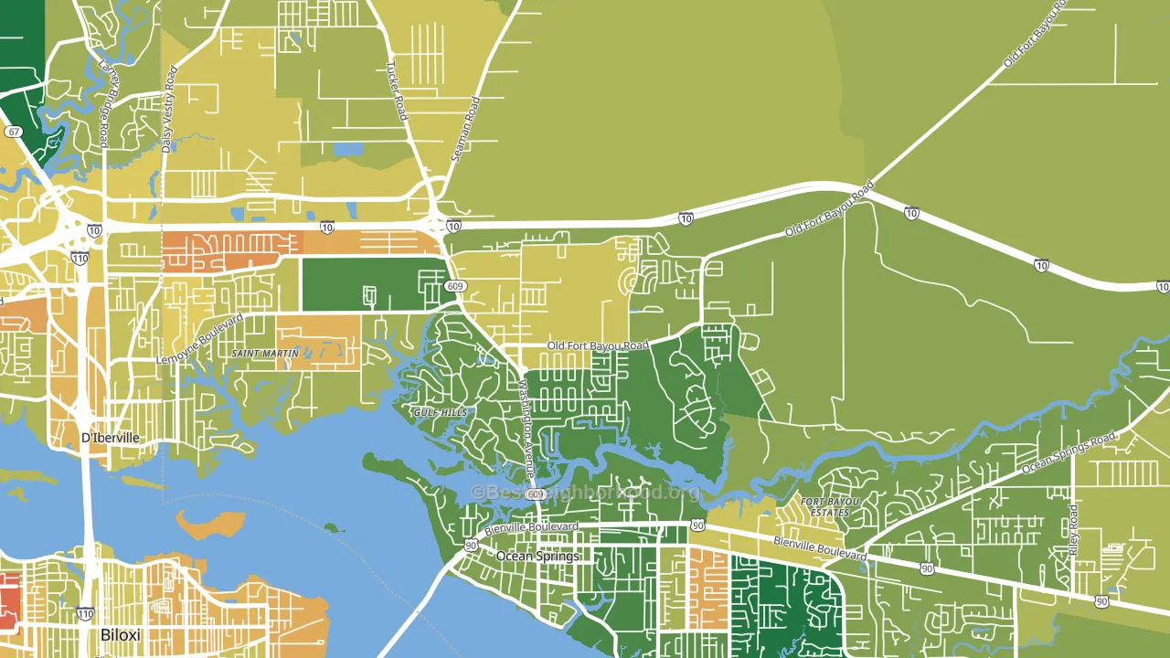 Gulf Hills, MS block-group voter-turnout map
