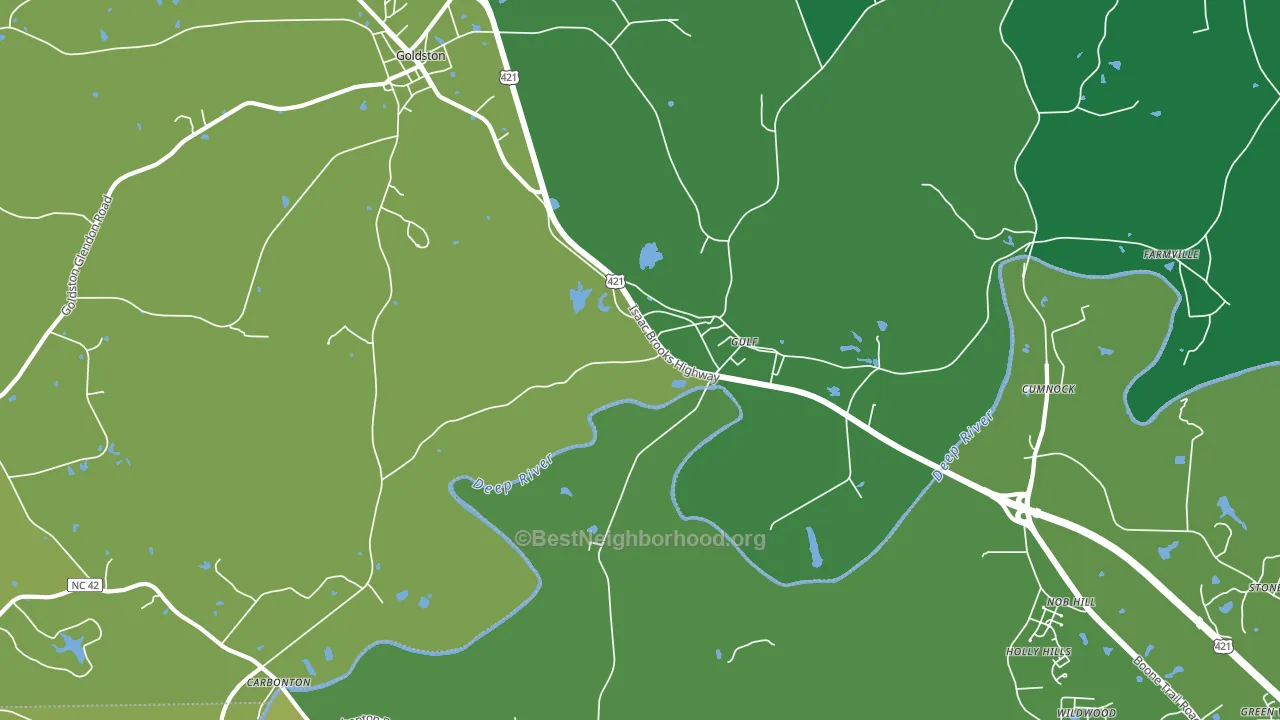 Gulf, NC block-group voter-turnout map