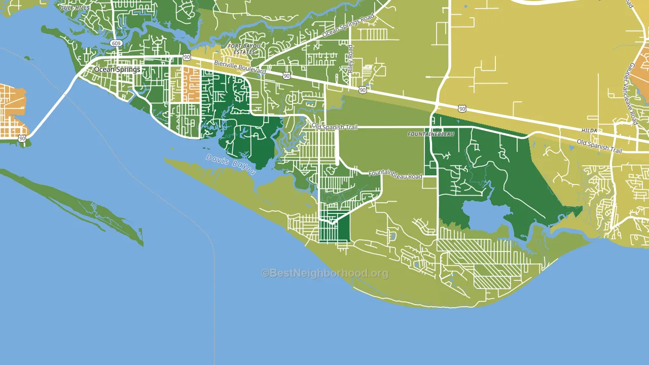 Gulf Park Estates, MS block-group voter-turnout map