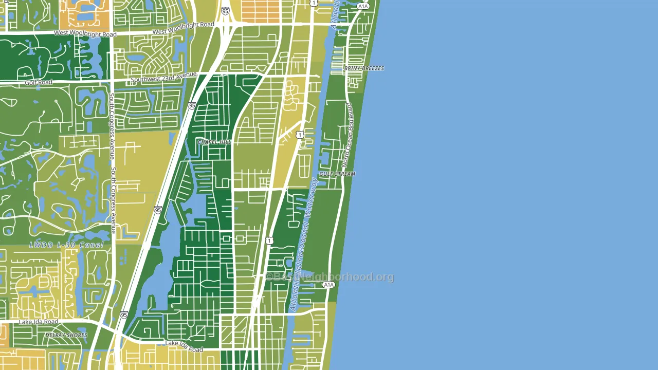 Gulf Stream, FL block-group voter-turnout map