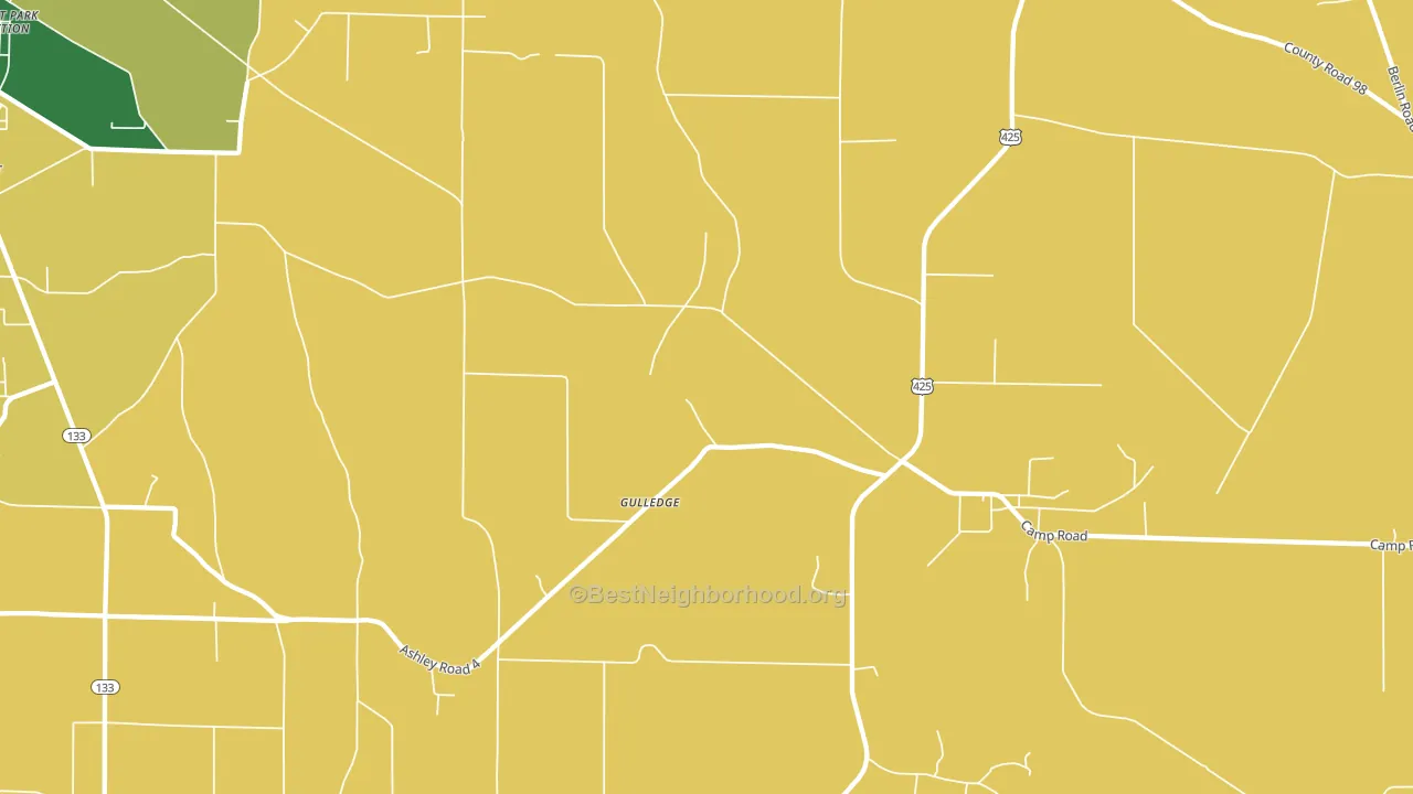 Gulledge, AR block-group voter-turnout map