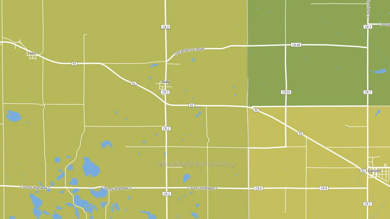 Gully, MN block-group voter-turnout map