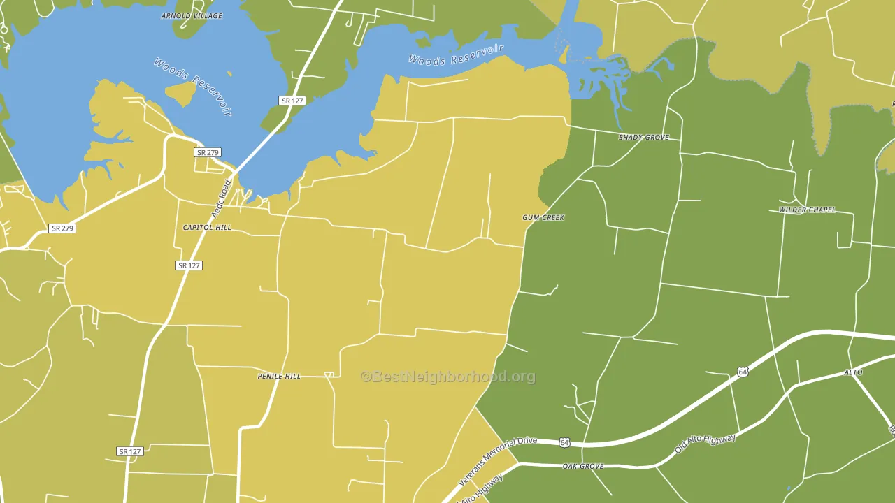 Gum Creek, TN block-group voter-turnout map