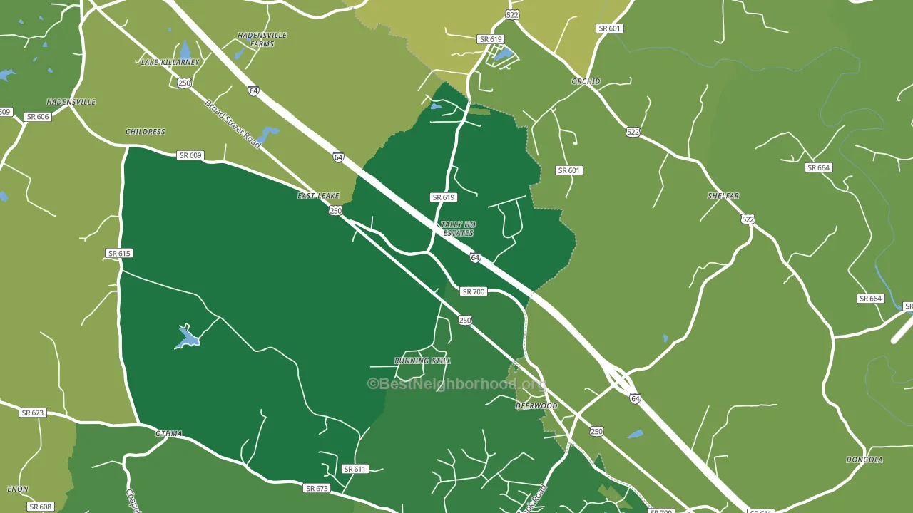 Gum Spring, VA block-group voter-turnout map