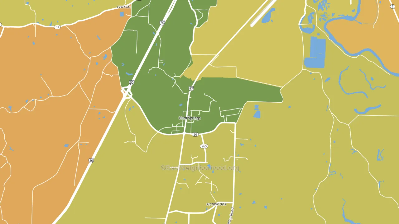Gum Springs, AR block-group voter-turnout map