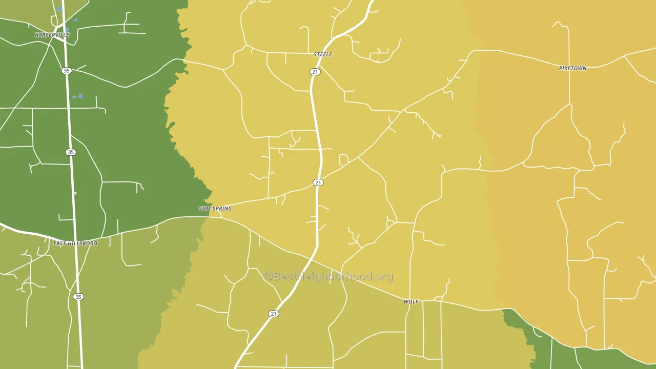 Gum Springs, MS block-group voter-turnout map