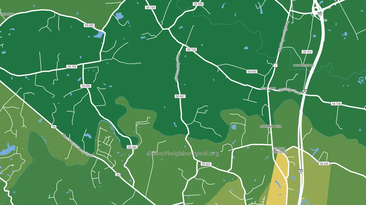 Gum Tree, VA block-group voter-turnout map