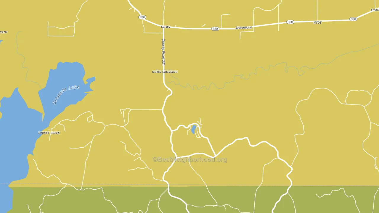 Gums, MS block-group voter-turnout map