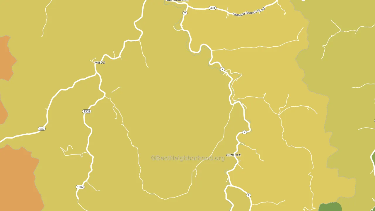 Gunlock, KY block-group voter-turnout map
