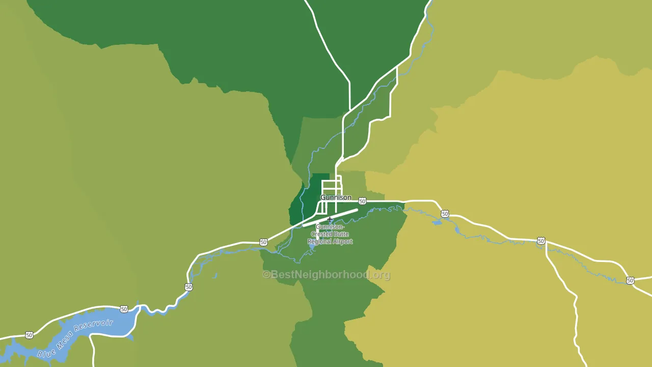 Gunnison, CO block-group voter-turnout map