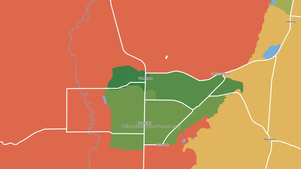Gunnison, UT block-group voter-turnout map