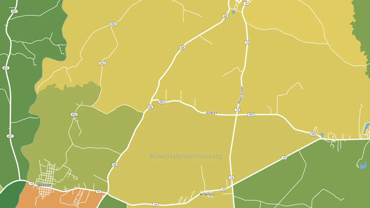 Gurley, LA block-group voter-turnout map
