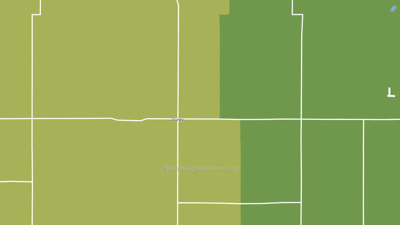 Gurley, NE block-group voter-turnout map