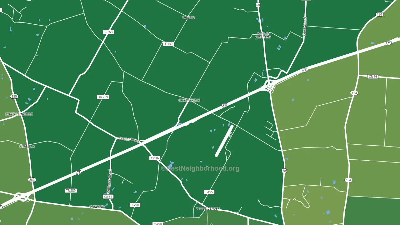 Gurneyville, OH block-group voter-turnout map