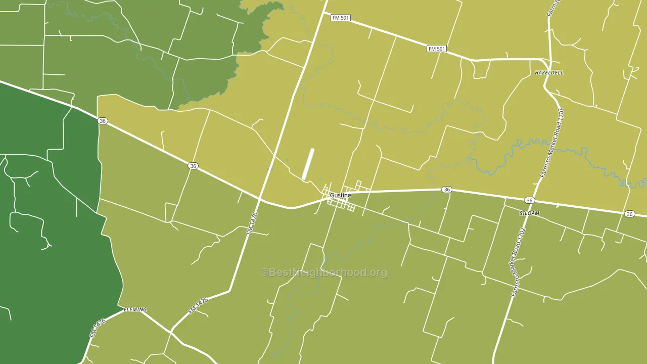 Gustine, TX block-group voter-turnout map
