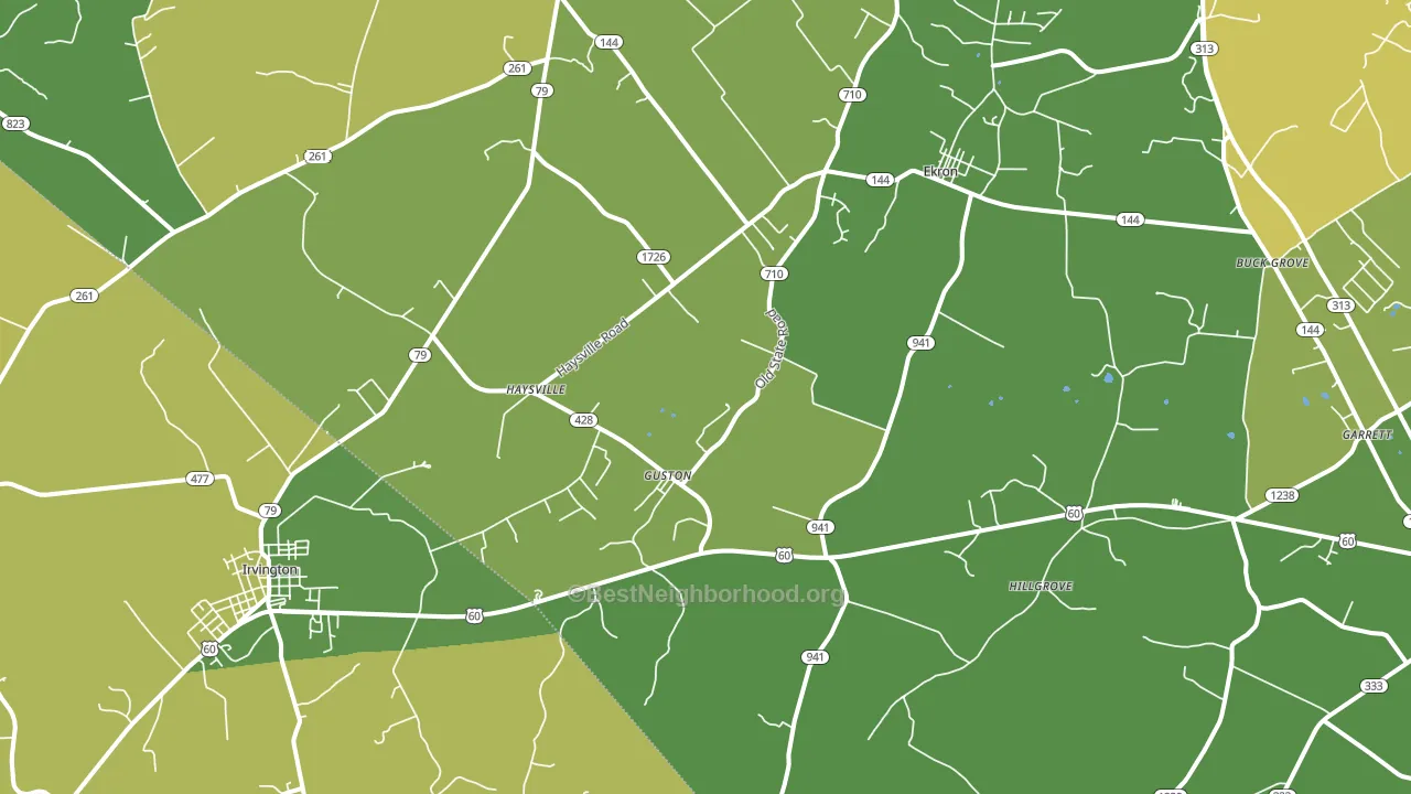 Guston, KY block-group voter-turnout map