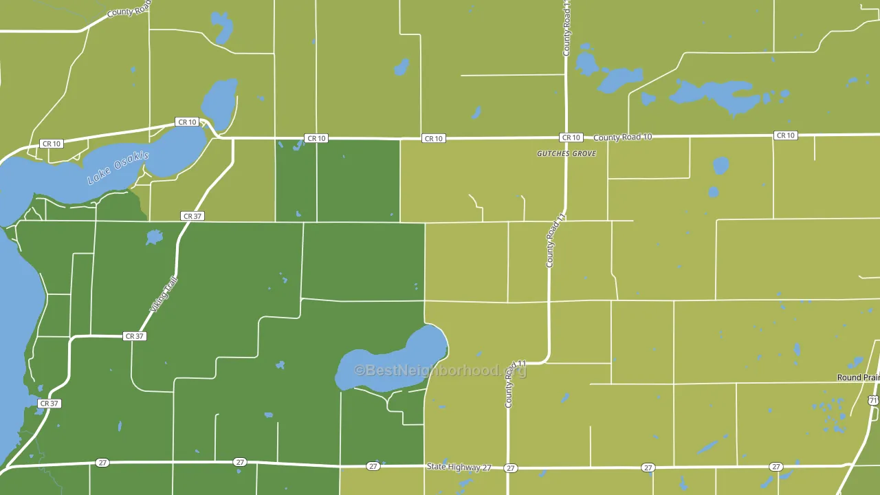 Gutches Grove, MN block-group voter-turnout map