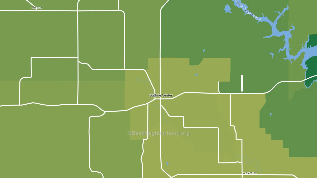 Guthrie Center, IA block-group voter-turnout map