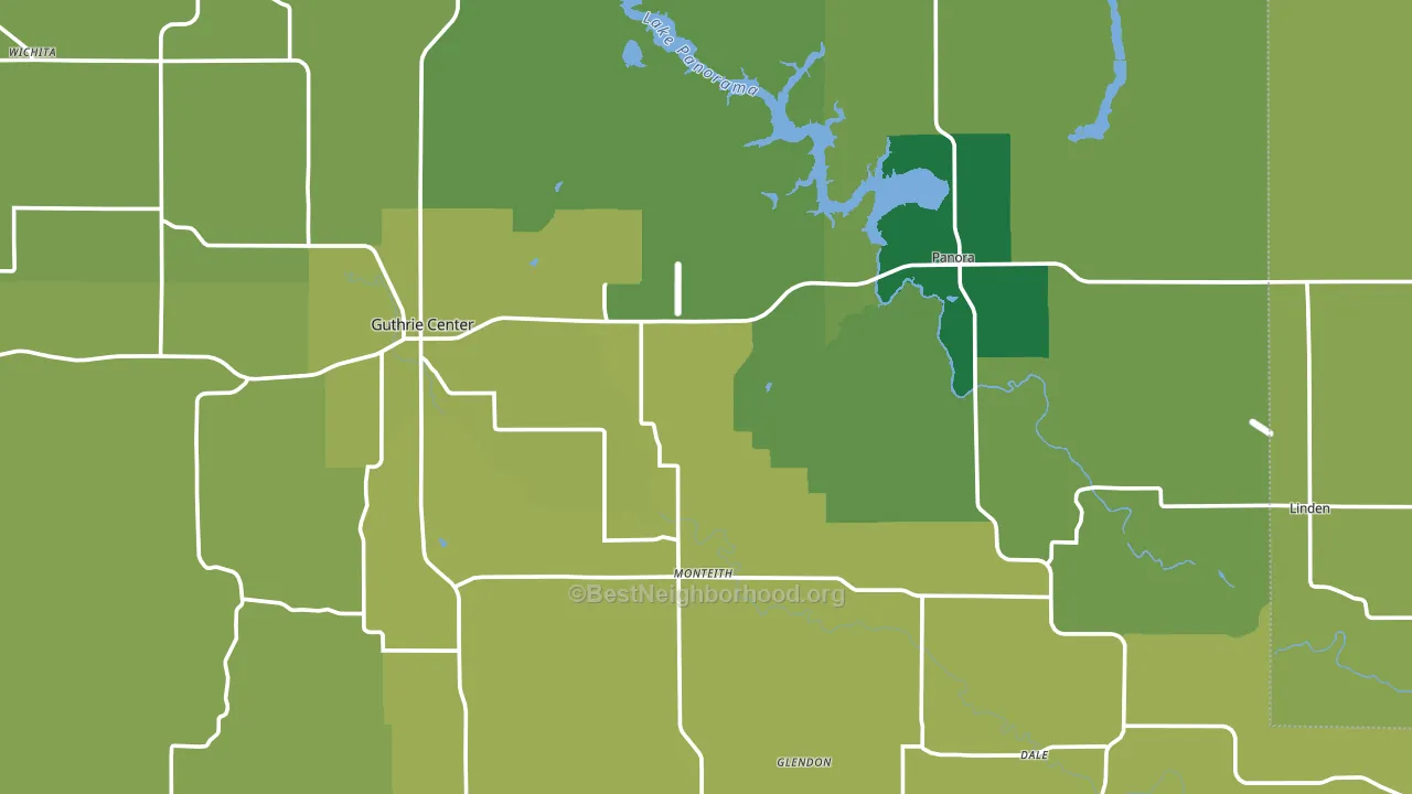 Guthrie County, IA block-group voter-turnout map