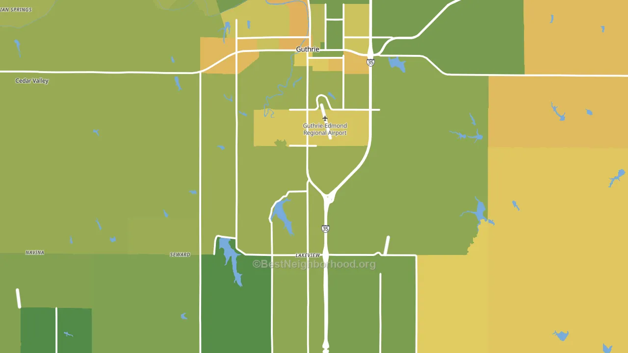 Guthrie, OK block-group voter-turnout map