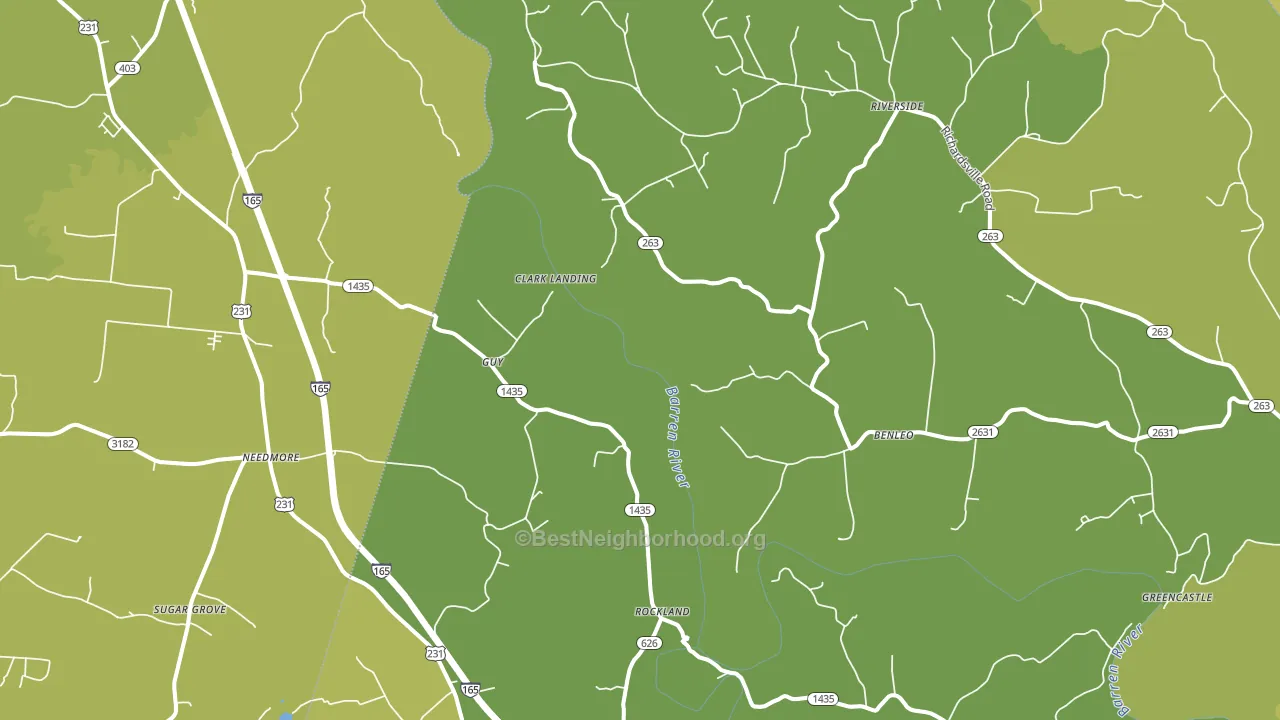 Guy, KY block-group voter-turnout map