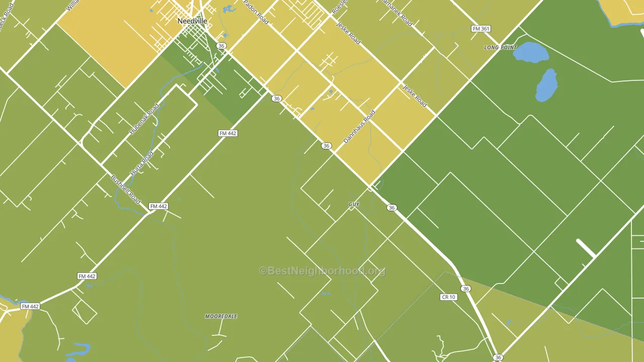Guy, TX block-group voter-turnout map