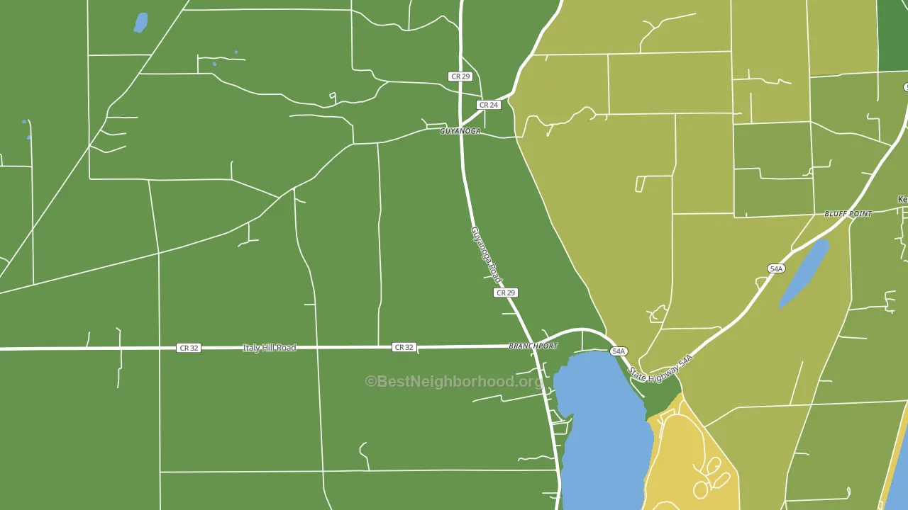 Guyanoga, NY block-group voter-turnout map