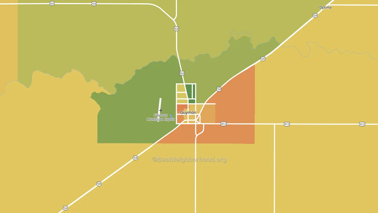 Guymon, OK block-group voter-turnout map