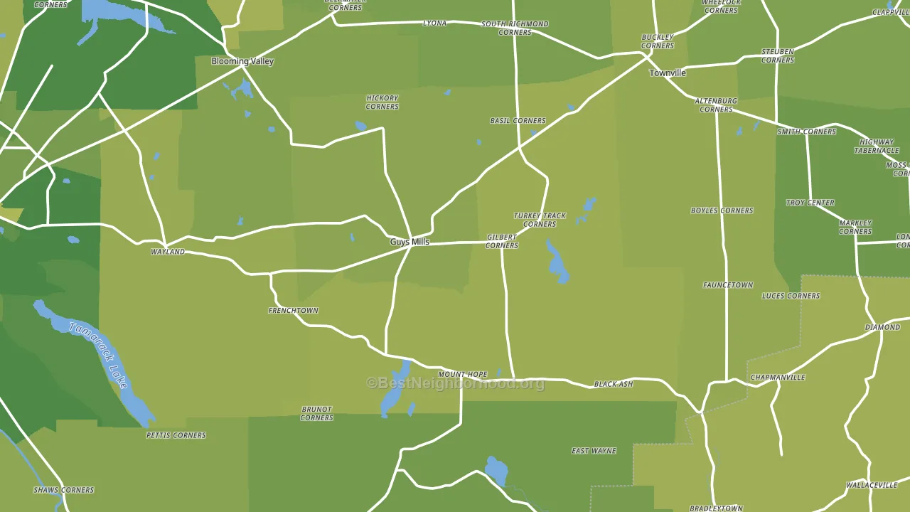 Guys Mills, PA block-group voter-turnout map