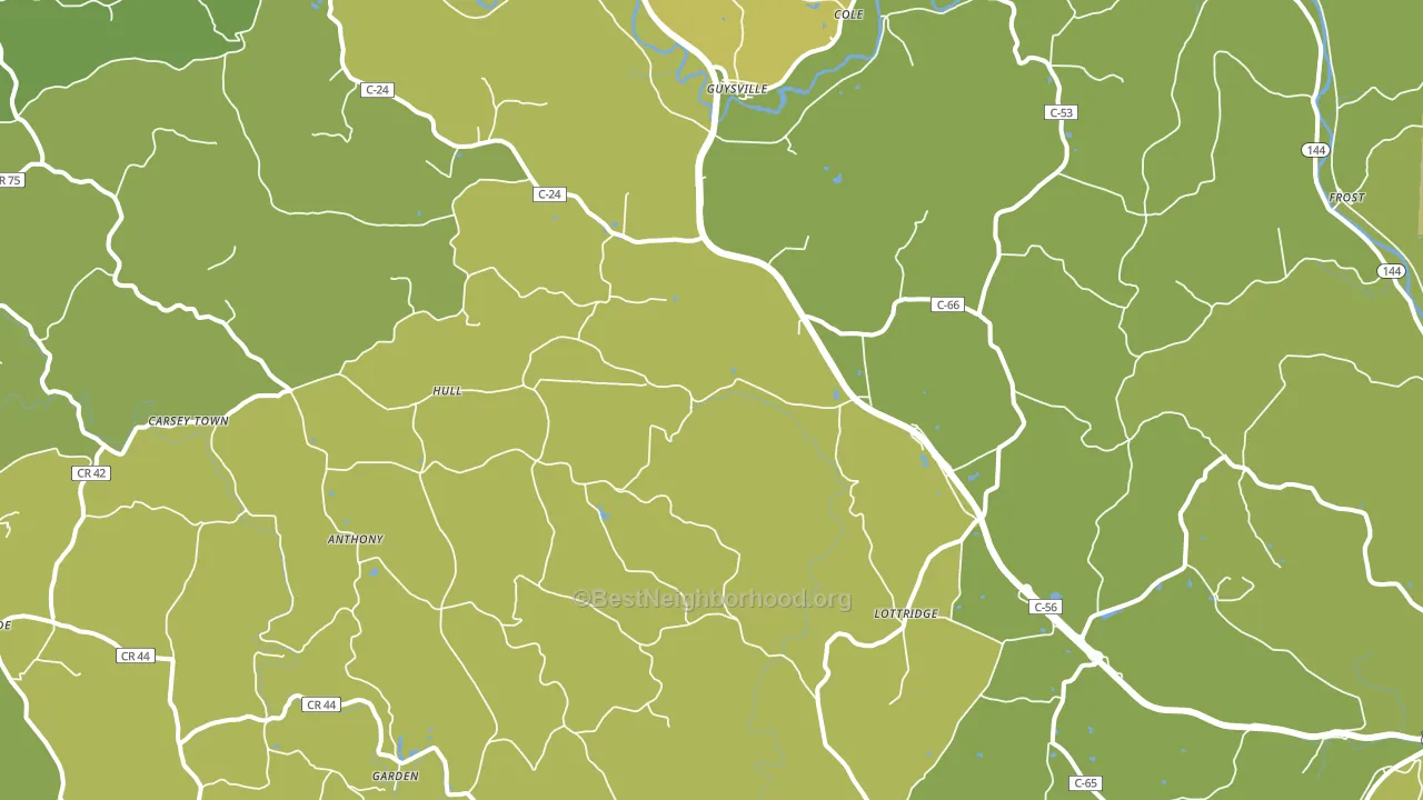 Guysville, OH block-group voter-turnout map