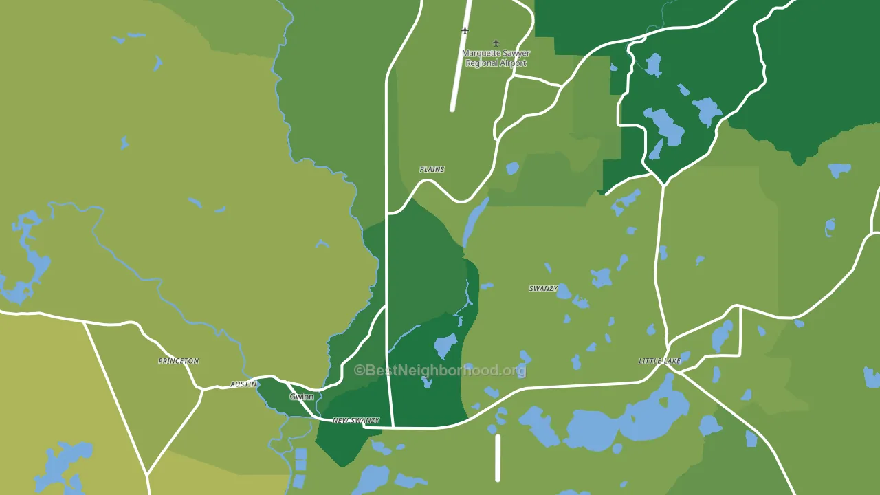 Gwinn, MI block-group voter-turnout map