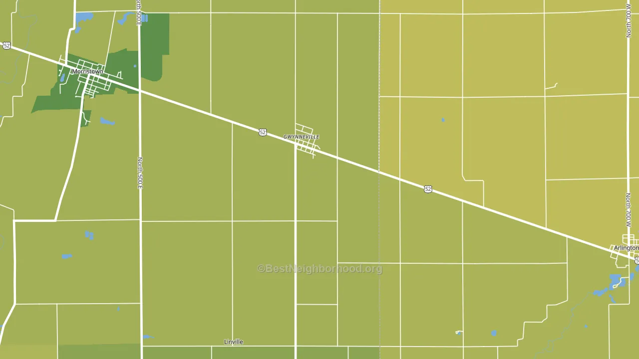 Gwynneville, IN block-group voter-turnout map