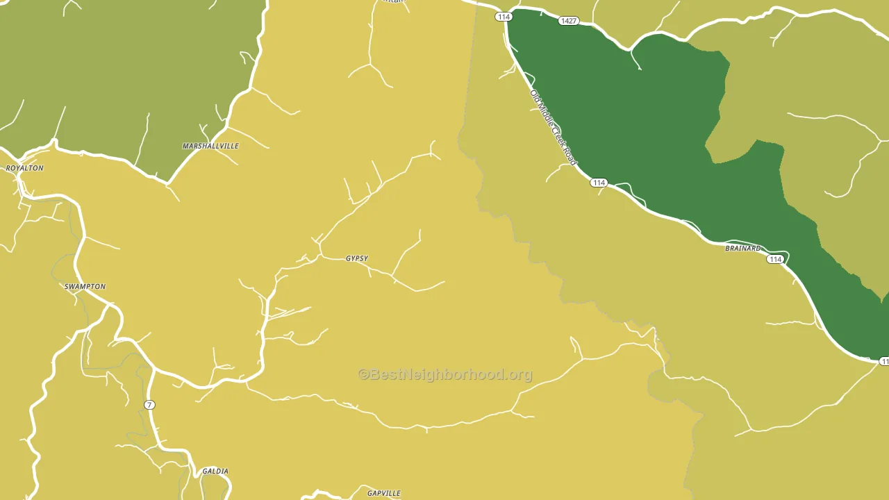 Gypsy, KY block-group voter-turnout map
