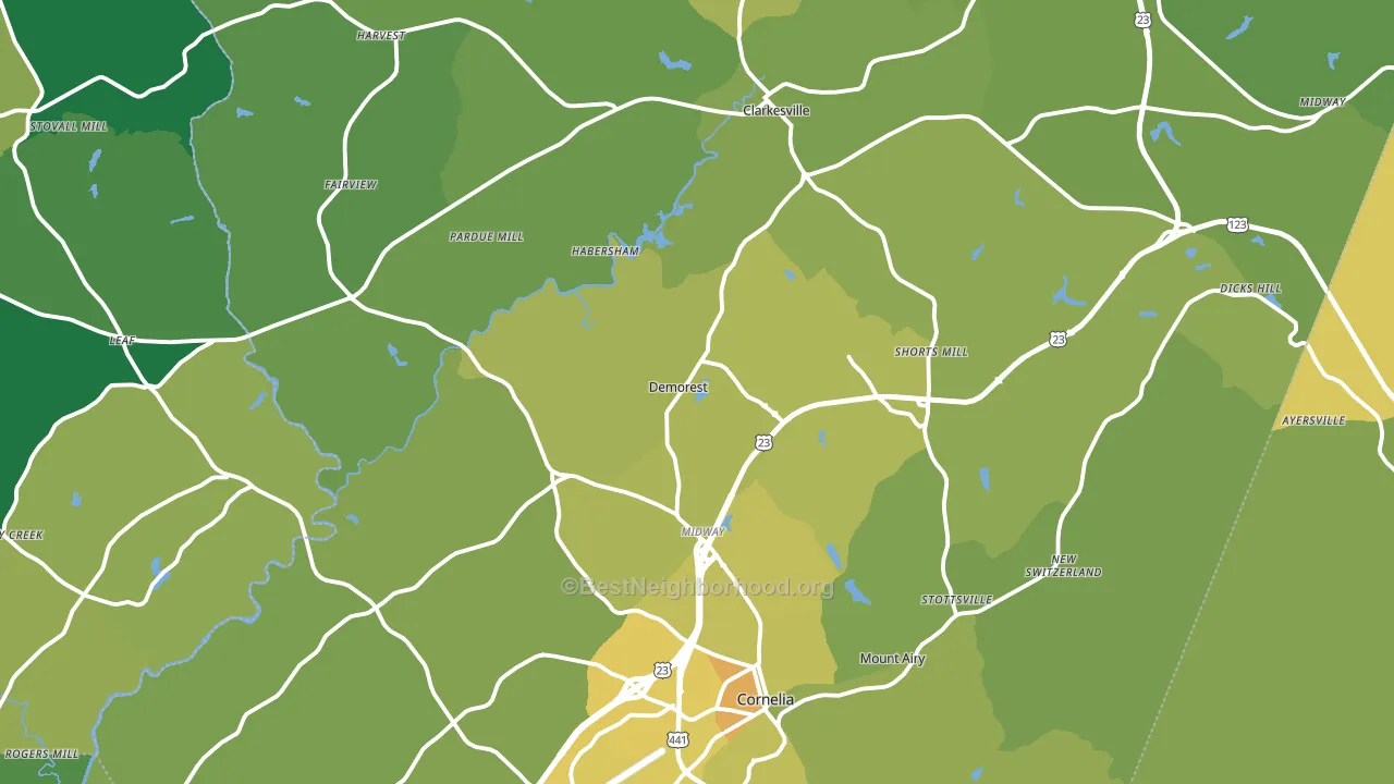 Habersham County, GA block-group voter-turnout map
