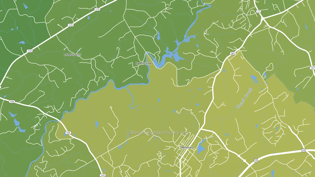 Habersham, GA block-group voter-turnout map