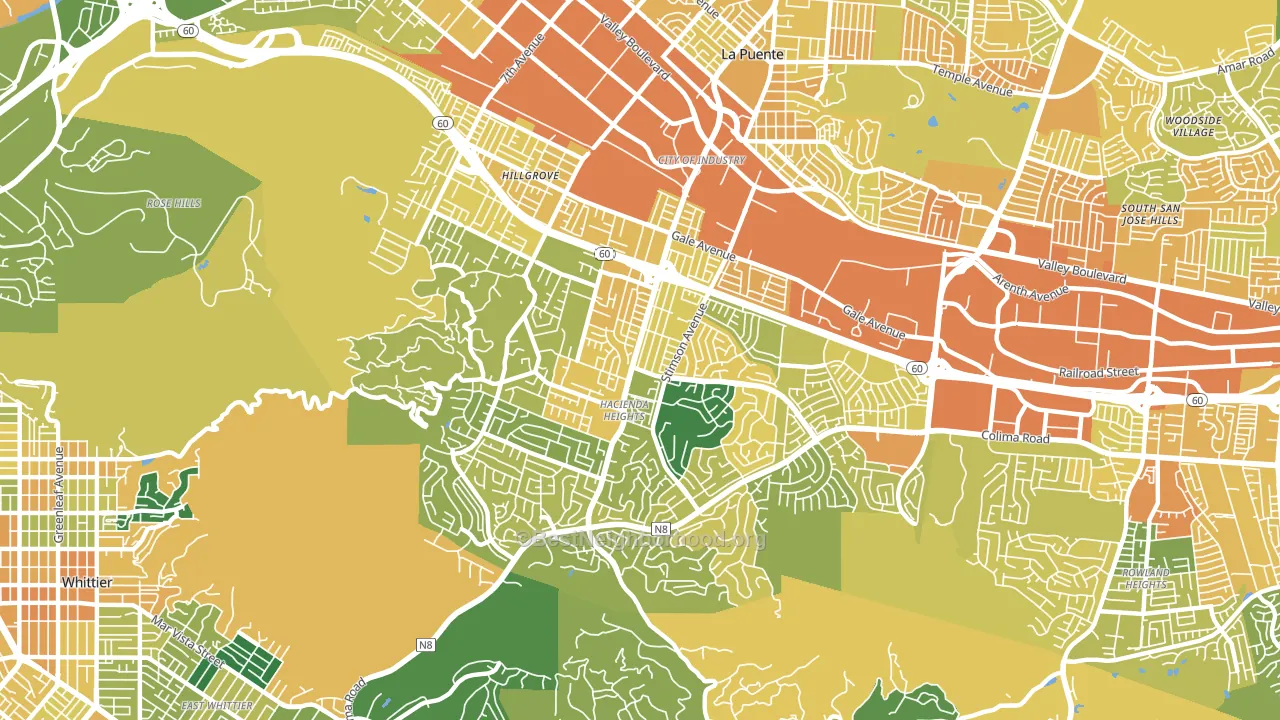 Hacienda Heights, CA block-group voter-turnout map