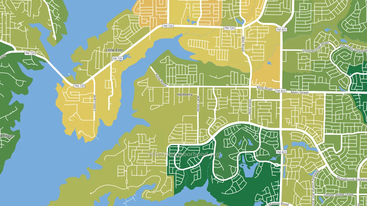 Hackberry, TX block-group voter-turnout map