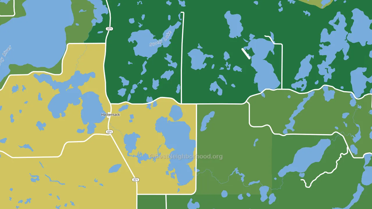Hackensack, MN block-group voter-turnout map