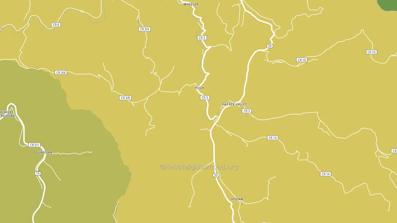 Hacker Valley, WV block-group voter-turnout map