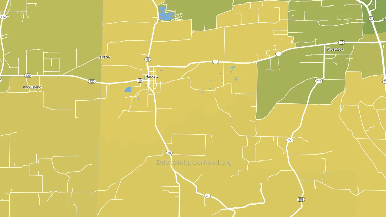 Hackett, AR block-group voter-turnout map